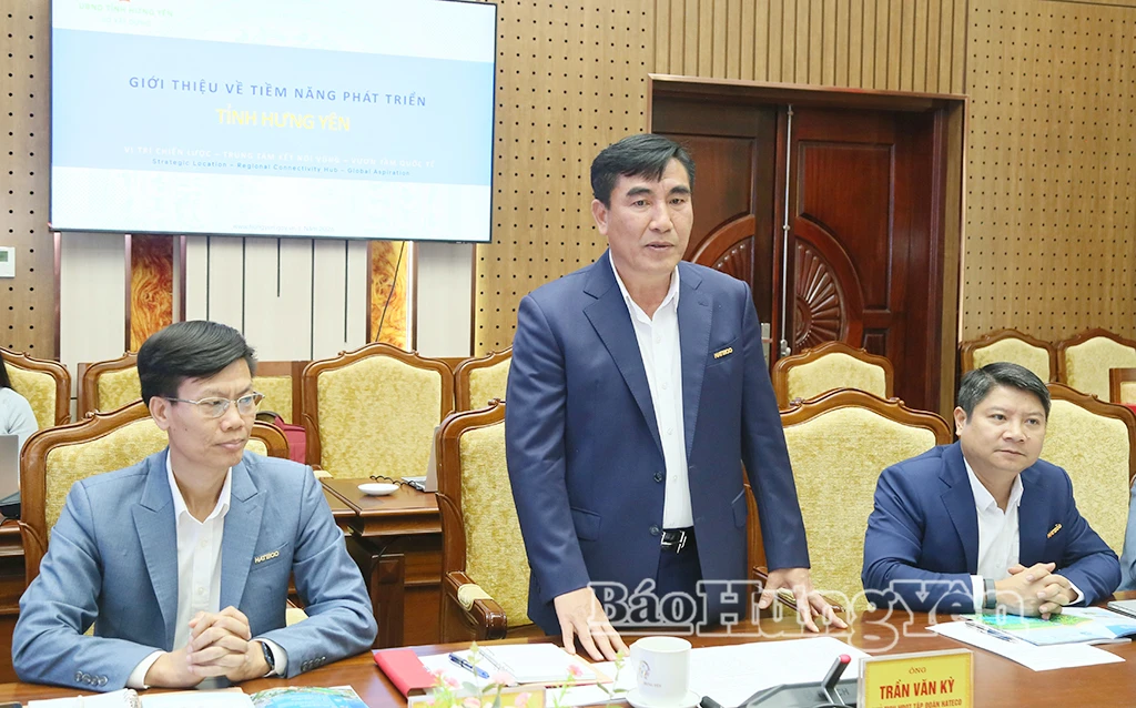 Lãnh đạo Tập đoàn Hateco phát biểu tại buổi làm việc.