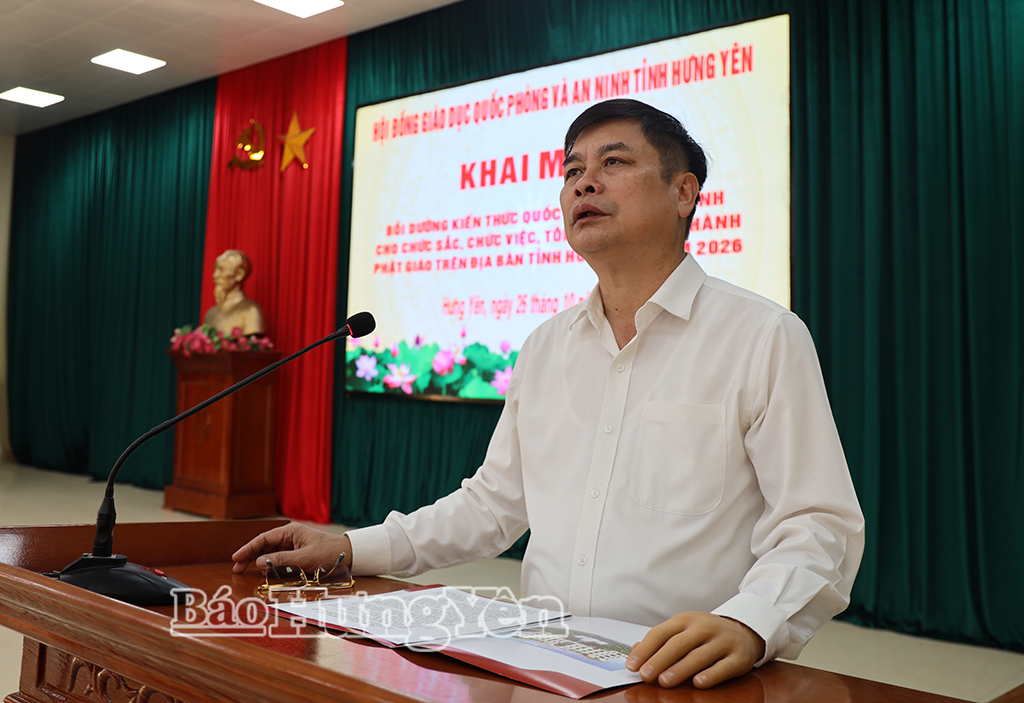 Bồi dưỡng kiến thức quốc phòng và an ninh cho 50 chức sắc, chức việc, nhà tu hành Phật giáo